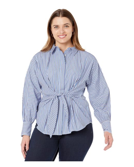 Lauren by Ralph Lauren Plus Size Tie-front Cotton Broadcloth Shirt in ...