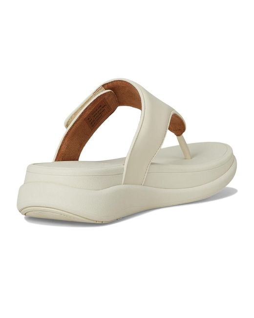 Fitflop White F-Mode Go Adjustable Flatform Toe-Post Sandals Wedge Shoes 10 M (B) Faux Leather