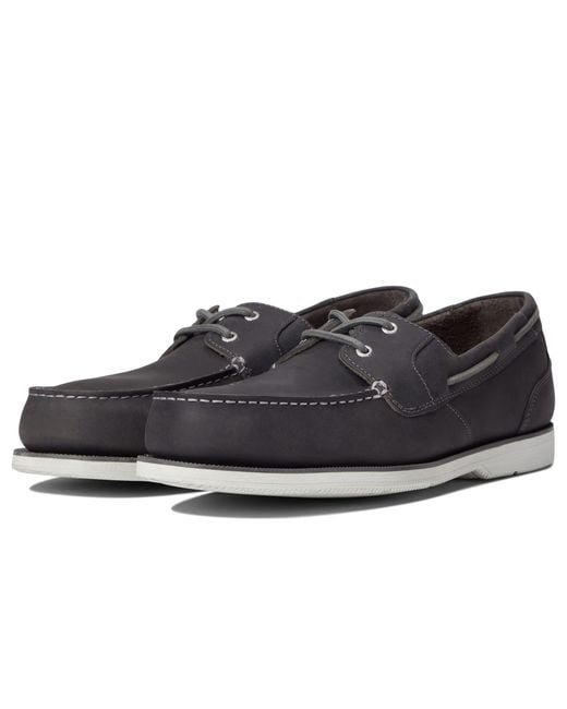 Rockport Leather Perth Bay Boat Shoe in Gray for Men Lyst