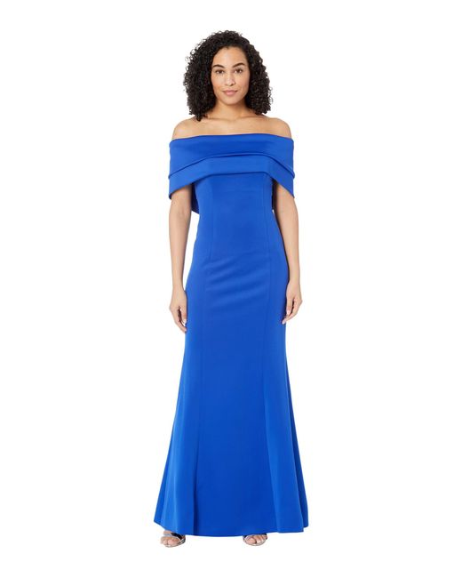 Vince Camuto Synthetic Off-the-shoulder Gown With Double Organza Collar ...