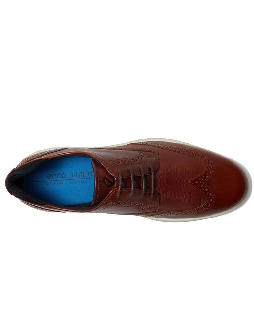 Ecco Brown S Lite Hybrid Brogue (Cognac) Shoes for men