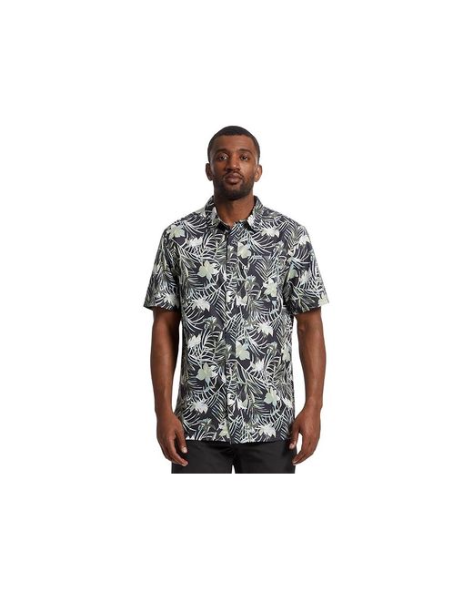 Columbia Black Super Slack Tide Camp Shirt Short Sleeve Button Up, Polyester for men