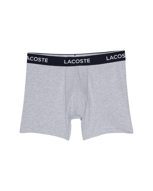 Lacoste Cotton Boxer Briefs 3pack Casual Classic in Gray for Men Lyst