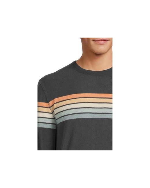 Faherty Brand Black Cabana Towel Terry Crewneck Sweater, Cotton/Polyester for men