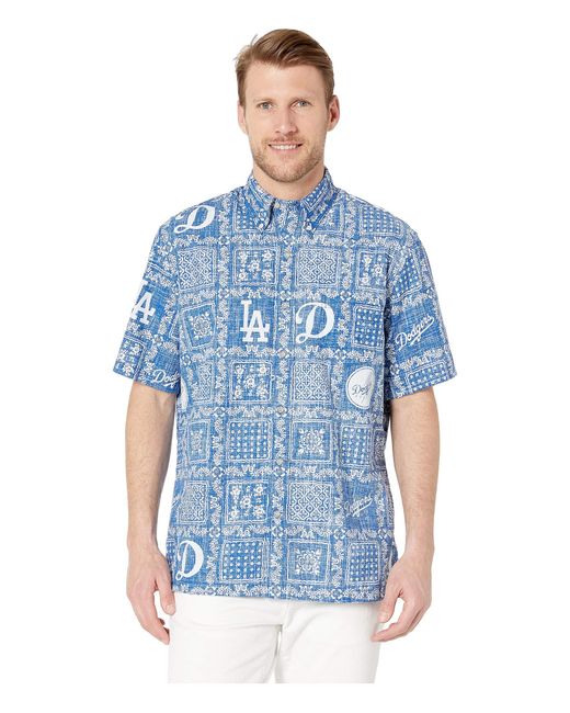 Reyn Spooner Blue La Dodgers Lahaina Hawaiian Shirt for men