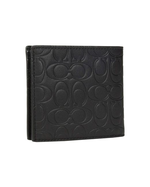 Lyst - Coach Double Billfold In Embossed Signature Leather (black) Bill-fold Wallet in Black for Men