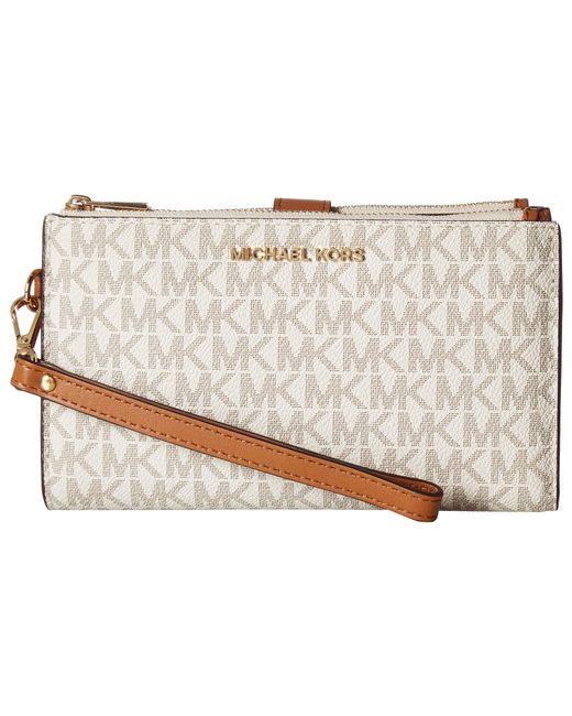 michael kors double zip wristlet wallet