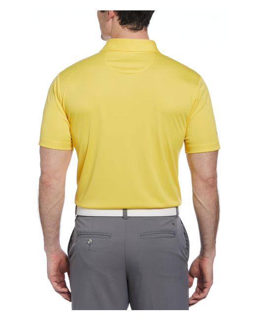 Callaway Apparel Yellow Tournament Short Sleeve Polo for men