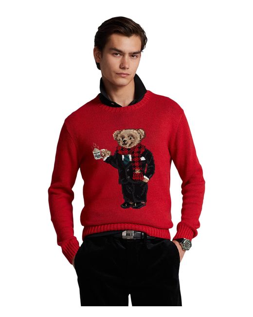 Polo Ralph Lauren Lunar New Year Polo Bear Sweater in Red for Men | Lyst