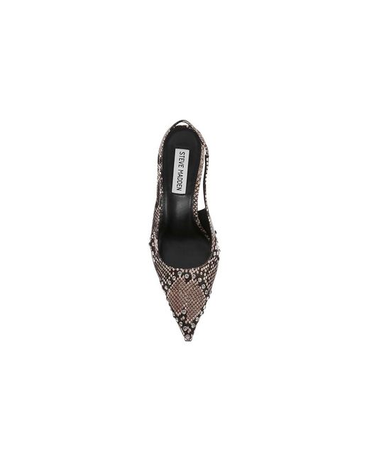 Steve Madden Black Reyes-R High Heels, Leather/Rubber