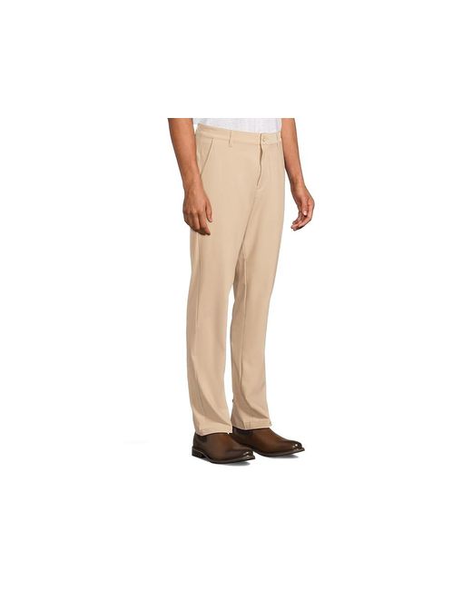 Johnston & Murphy Black Xc4 Performance Flat Front Pants Workout, Mesh/Polyester for men