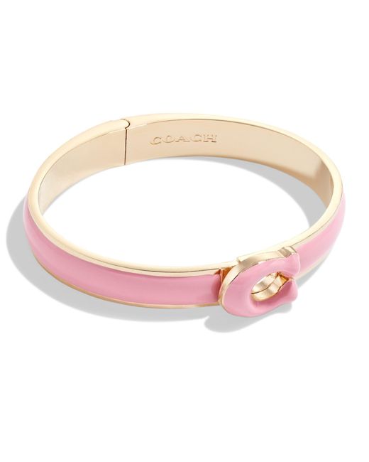 COACH Logo Push Bangle Bracelet in Pink Lyst