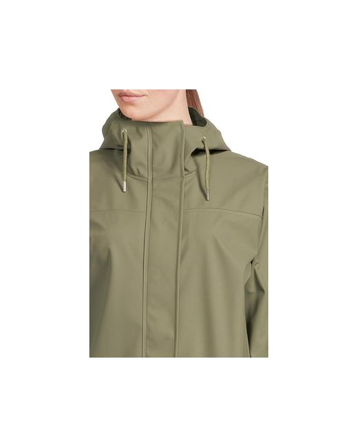 Helly Hansen Green Moss Raincoat Coat, Polyester/Polyurethane