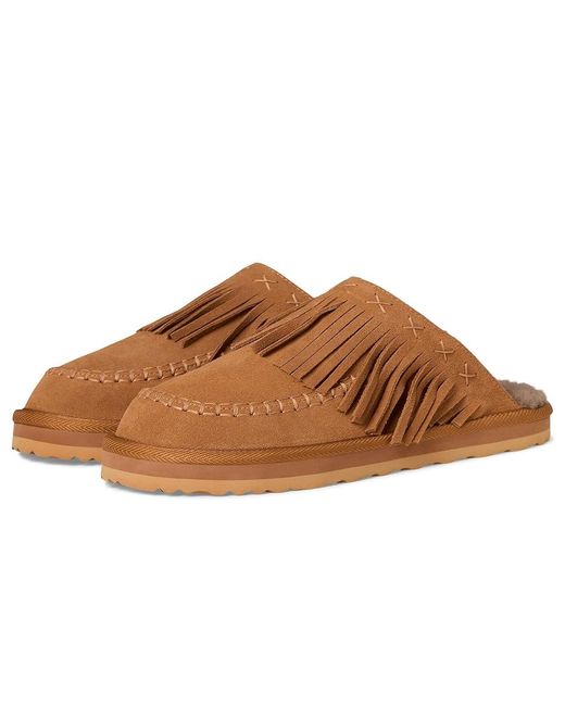 Free People Brown Fallon Fringe Mules Boots