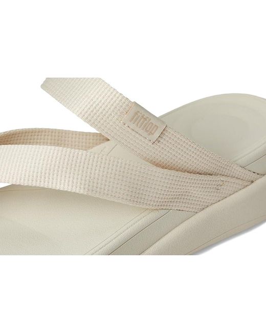 Fitflop White F-Mode Go Webbing Flatform Sling Toe-Post Sandals Wedge Shoes 8 M (B) Synthetic