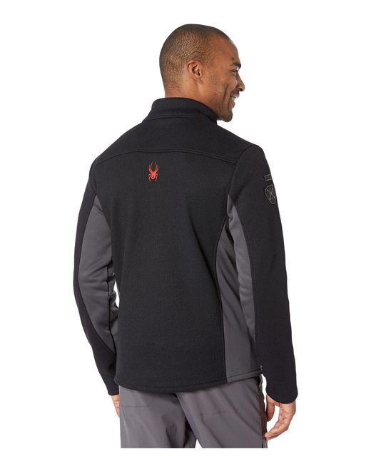 Veste Polaire Spyder Bandit Full Zip Homme - Coupe Moderne, Stretch Sous Les Bras - 88% Polyester, 12% Élasthanne - Idéale Montagne Et Ville