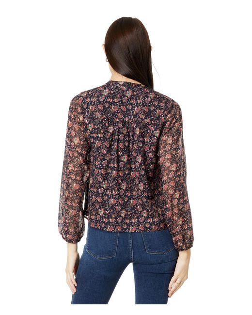 Faherty Brand Red Silk Cotton Sage Wood Blouse