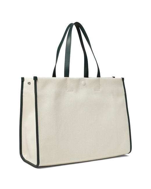 Lacoste Heritage Canvas Large Shopping Bag in White Lyst