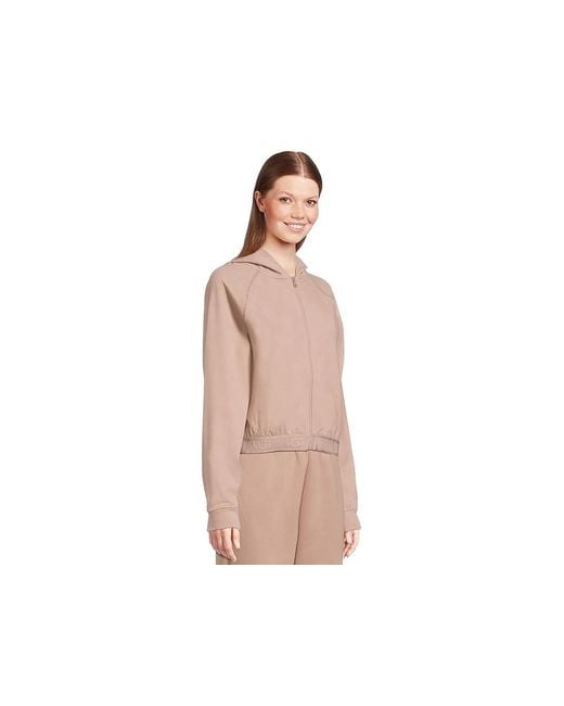 Ugg Pink Aubrie Zip Hoodie Sweatshirt, Elastane/Polyester