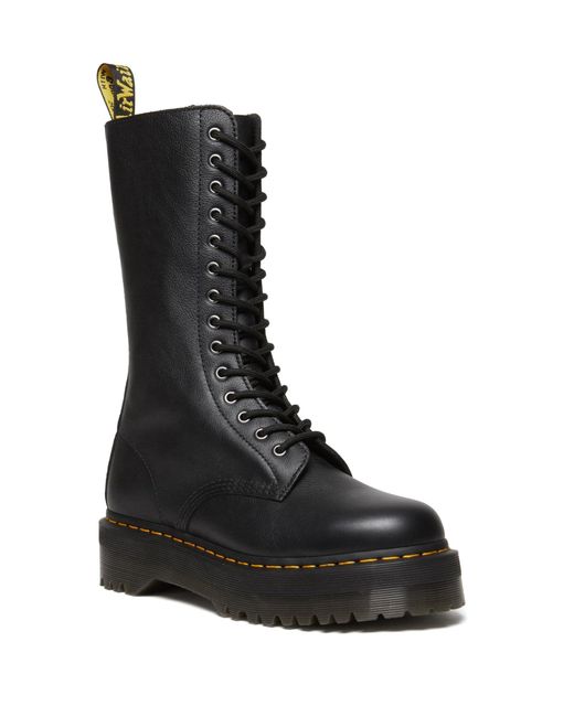 Dr. Martens Black 1b99 Pisa Leather Mid Calf Lace Up Boots