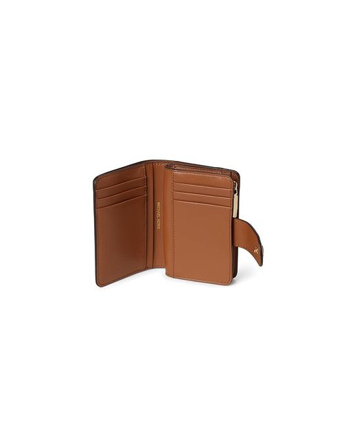 Michael Kors Brown Mk Charm Small Tab Compact Pocket Wallet