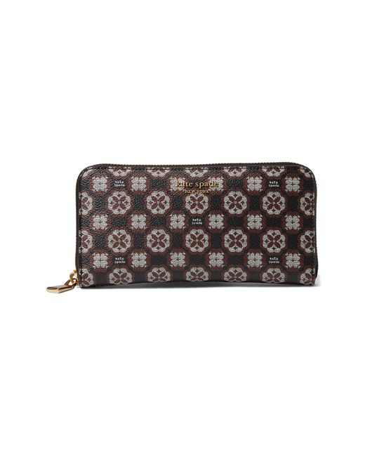 Kate Spade Spade Flower Monogram Coated Canvas Zip Around Continental