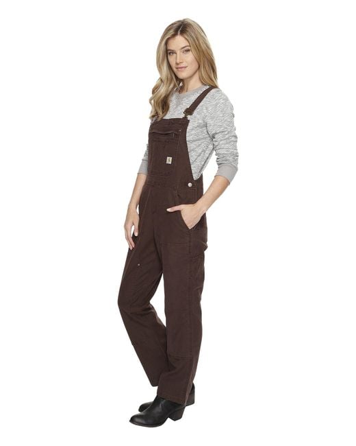 Lyst Carhartt Crawford Double Front Bib Overalls (dark Brown) Women's
