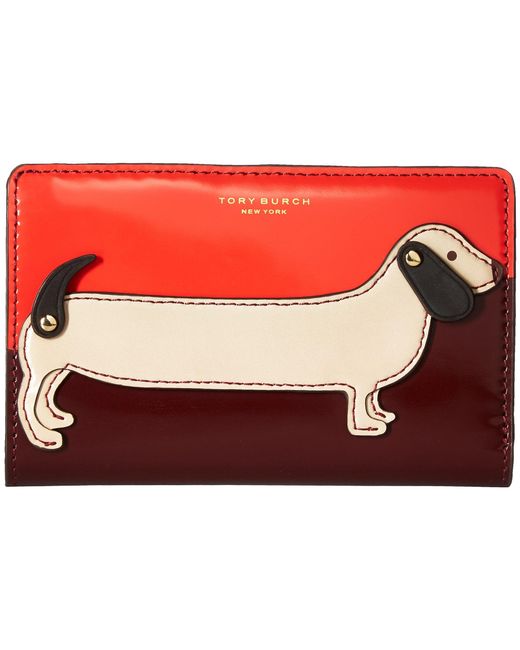 Tory Burch Multicolor Dachshund Medium Slim Wallet (liberty Red) Wallet Handbags