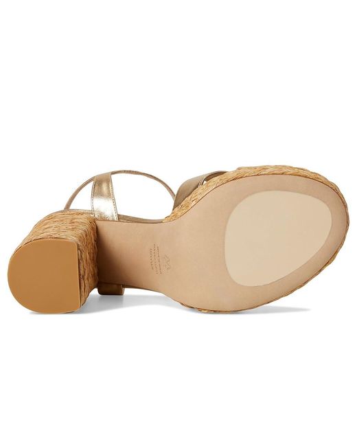 Stuart Weitzman Metallic Dayna Platform Sandal Sandals Golden/Natural, Leather