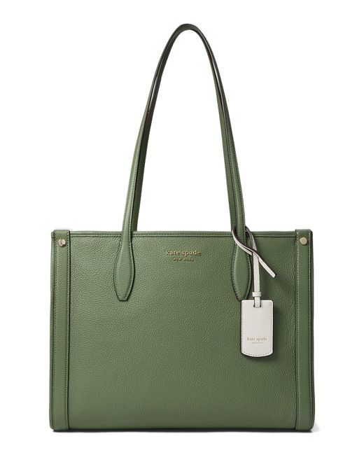 Kate Spade Market Pebbled Leather Medium Tote in Green | Lyst
