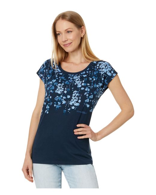 Tommy Hilfiger Blue Short Sleeve Ombre Floral Tee