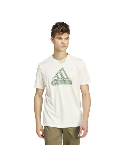Adidas White Growth Badge Graphic Tee for men