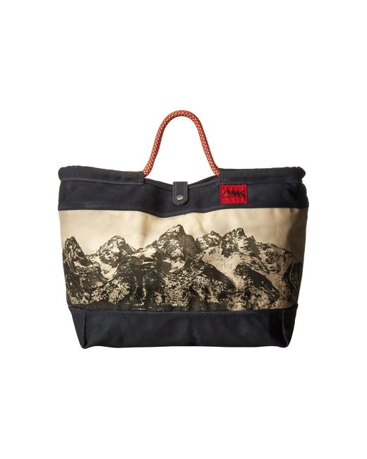 Mountain Khakis Black Limited Edition Market Tote (teton Print) Tote Handbags for men