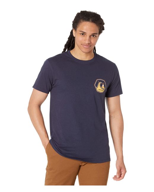 Gold Lines Short Sleeve Tee in Navy 