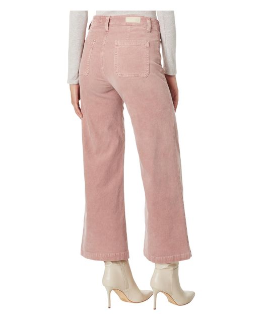 AG Jeans Pink Kassie High-rise Wide Leg Crop In Hi-white Rosy Blush
