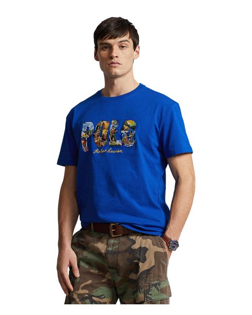 Polo Ralph Lauren Blue Classic Fit Logo Jersey T-shirt for men