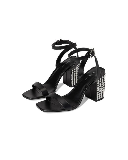 MICHAEL Michael Kors Black Merriam Block Heel Sandals, Leather/Rubber
