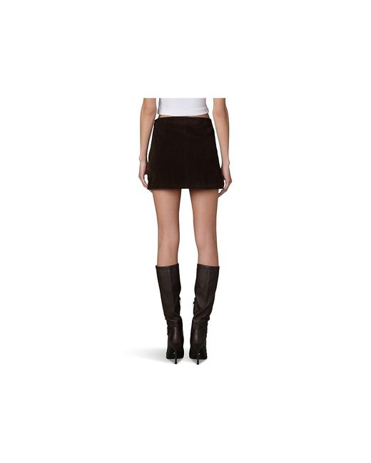 Joe's Jeans Black The Vegan Suede Mini Skirt Skirt, Polyurethane