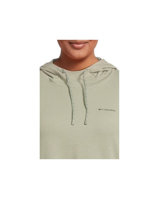 Columbia Green Plus Size Sun Trektm Hoodie Ii Sweatshirt, Cotton/Elastane/Lycra
