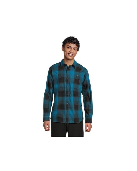 The North Face Blue Arroyo Lightweight Flannel Shirt-Plaid T Shirt, Cotton/Twill for men