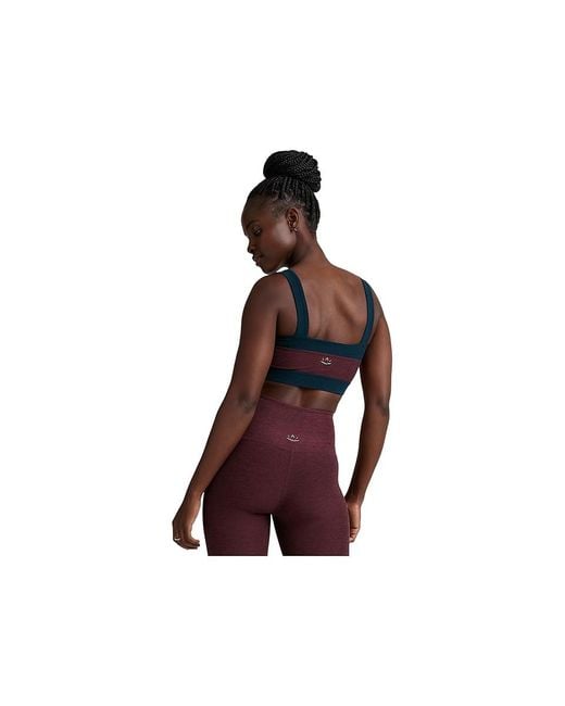 Beyond Yoga Black Spacedye Horizon Colorblock Bra Bra Midnight Burgundy/Nocturnal Heather, Elastane/Polyester