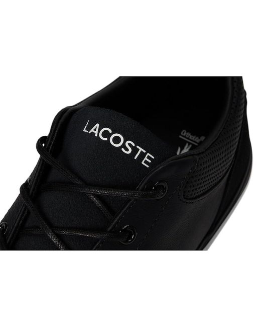 Lacoste Black Bayliss Leather Sneakers Shoes 9.5 D for men