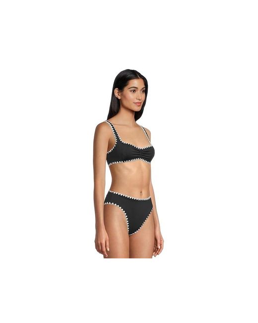LSPACE Black Effie Top Swimwear/Cream, Polyamide/Spandex
