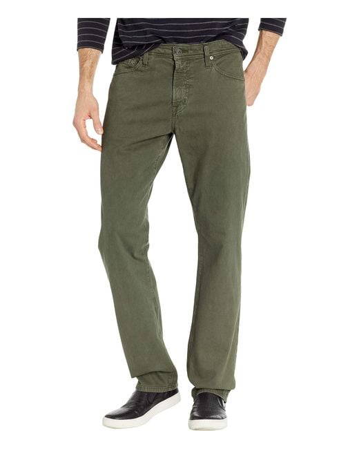 AG Jeans Everett Slim Straight Sud Sueded Stretch Sateen In Sulfur Ash Green (sulfur Ash Green) Casual Pants for men
