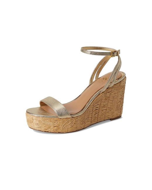 Vince Camuto Multicolor Emrey Ankle Strap Wedge Sandals Sandals, Leather