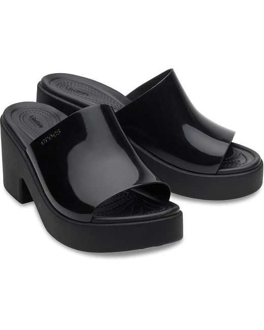 CROCSTM Black Brooklyn Slide Heel Shoes/High Shine