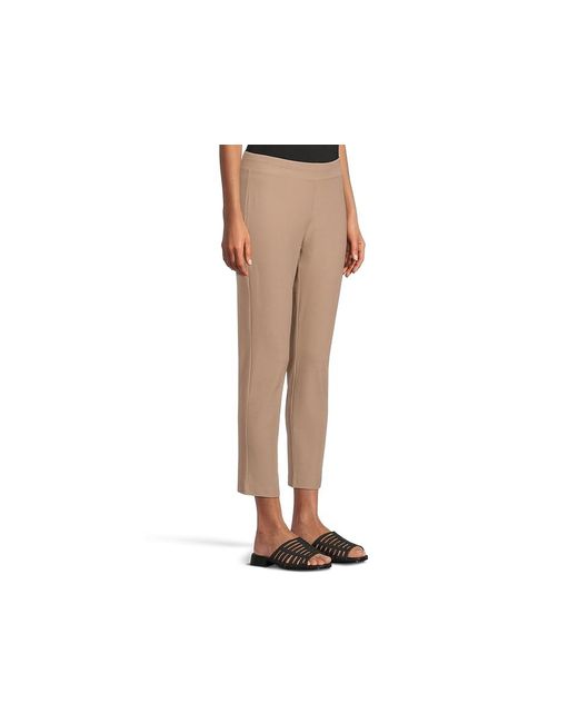 Eileen Fisher Black Petite Slim Ankle Pant Dress Pants, Nylon
