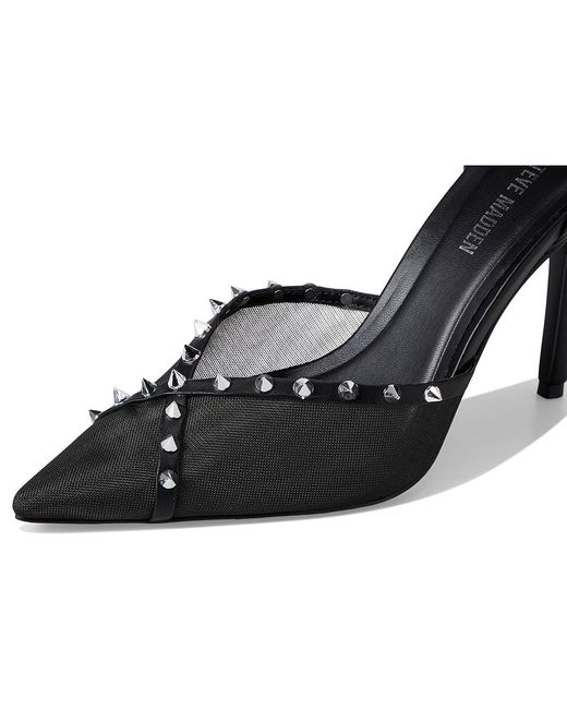 Steve Madden Black Lupton High Heels, Leather/Rubber