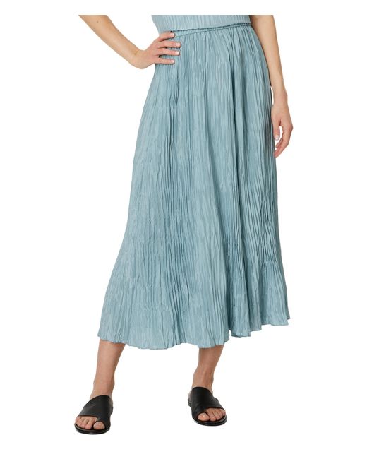 Eileen Fisher Blue Pleated Full Length Skirt