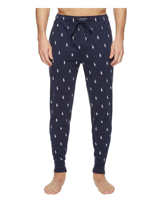 Polo Ralph Lauren Pony Print Pajama Jogger Pants in Blue for Men | Lyst